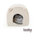 Leeby Igloo amovível em pele de carneiro branca para gatinhos, , large image number null